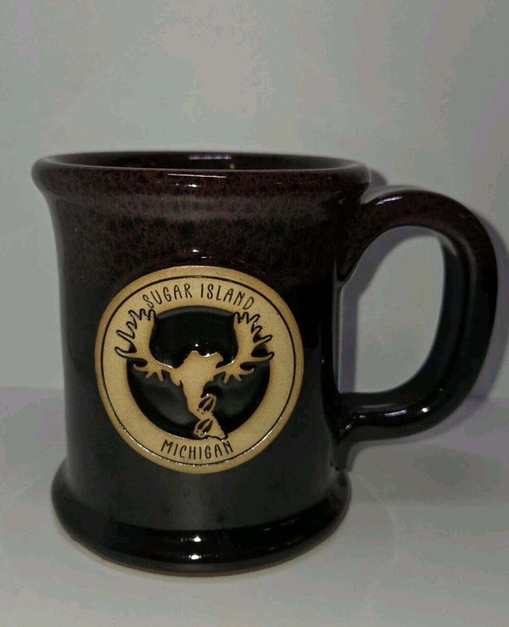 Sunset Hill Stoneware Sugar Island Michigan Handmade Pottery Mug Handle Glossy